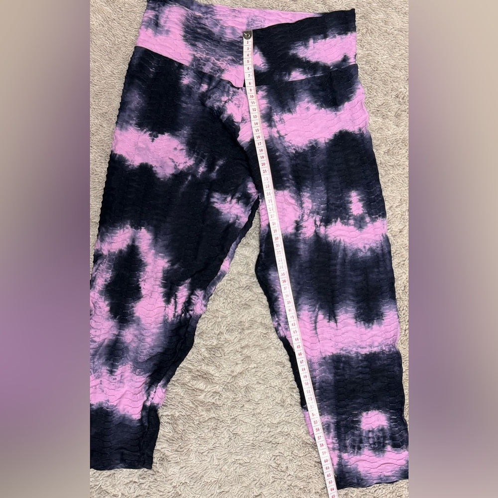 Booty by Brabants Pink Black Tie Dye Textured Leggings EUC S - Picture 5 of 8